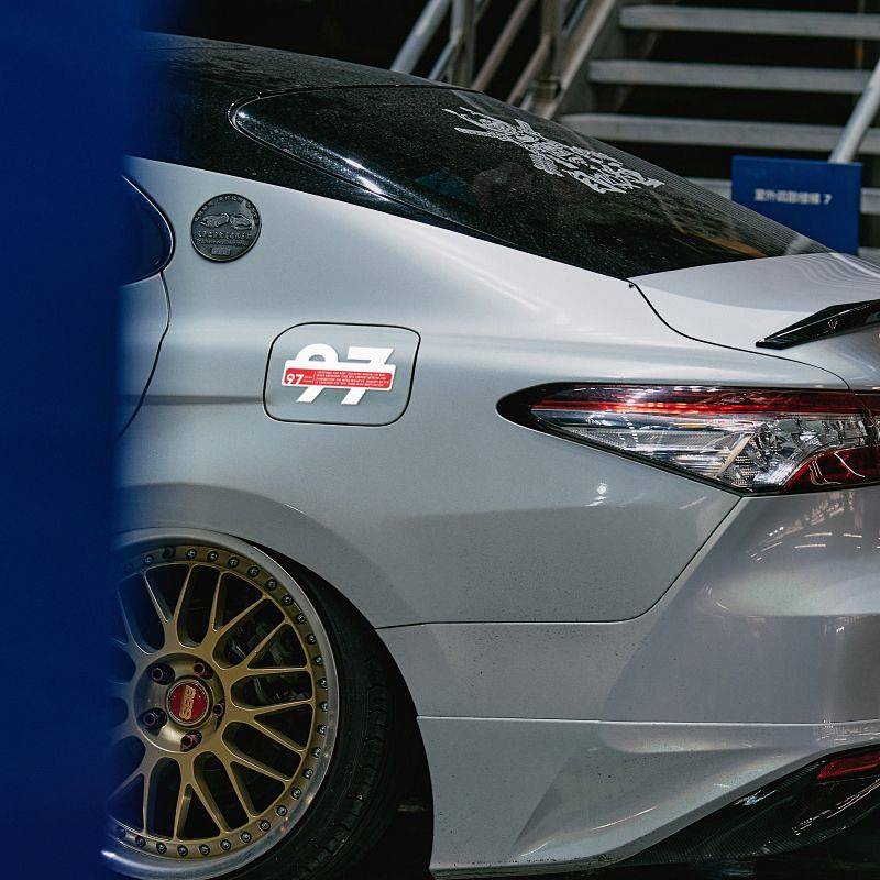 Automotive Fuel Tank Cap Car Stickers Modification Fuel Tank Cap Sticker Racing Gasoline Fuel 929598 Label Warning Decorative Sticker Cute stickers Car fuel tank cap decoration