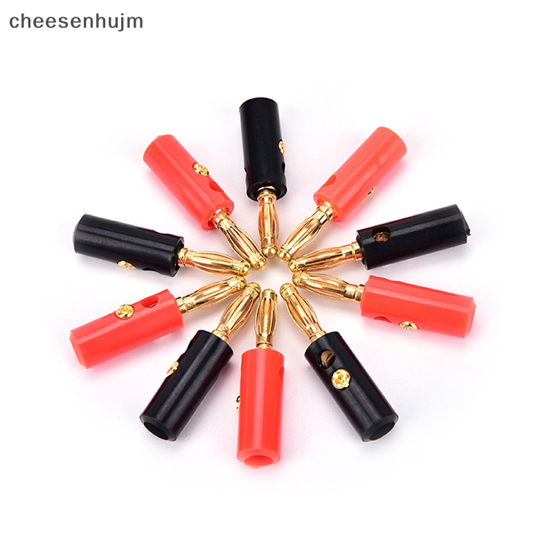 Set 10 Đầu Nối Chuối Mạ Vàng 4mm Chuyên Dụng Cho Loa Âm Thanh