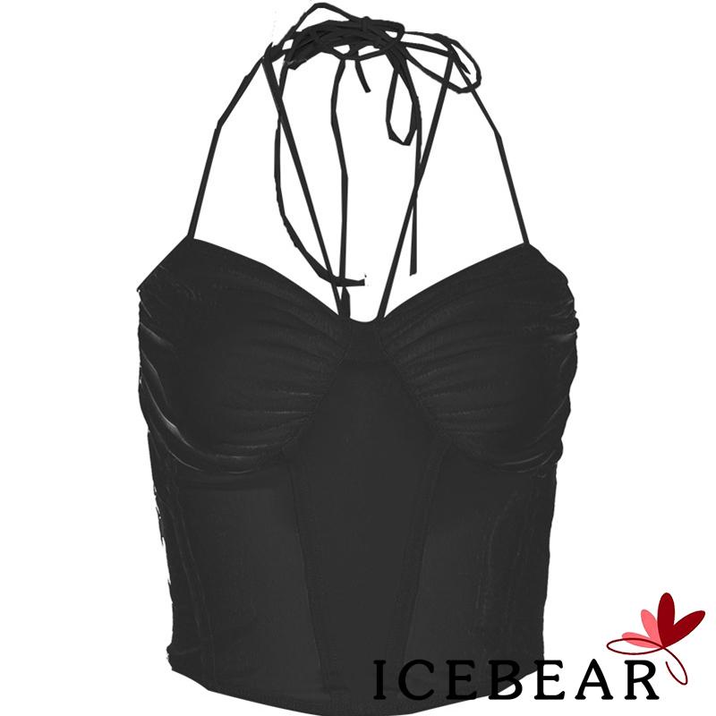 Áo Lửng Không Tay Phối Lưới Phong Cách Đường Phố Thời Trang Cho Nữ