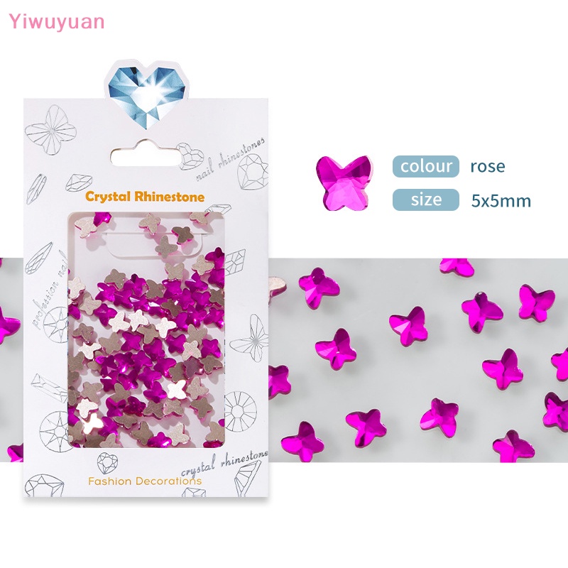 Bộ 100 Phụ Kiện Trang Trí Móng Tay Hình Bướm 3D DIY Mới