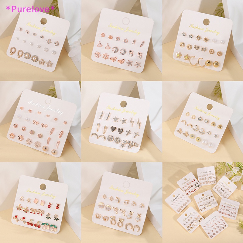 Set 12 Đôi Bông Tai Đính Ngọc Trai Giả Thanh Lịch Cho Nữ Mới