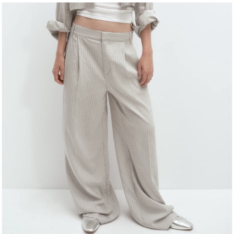 Zara Bộ Áo Sơ Mi Kẻ Sọc + Quần Dài Thời Trang Mùa Hè Năng Động 3067025 7385504