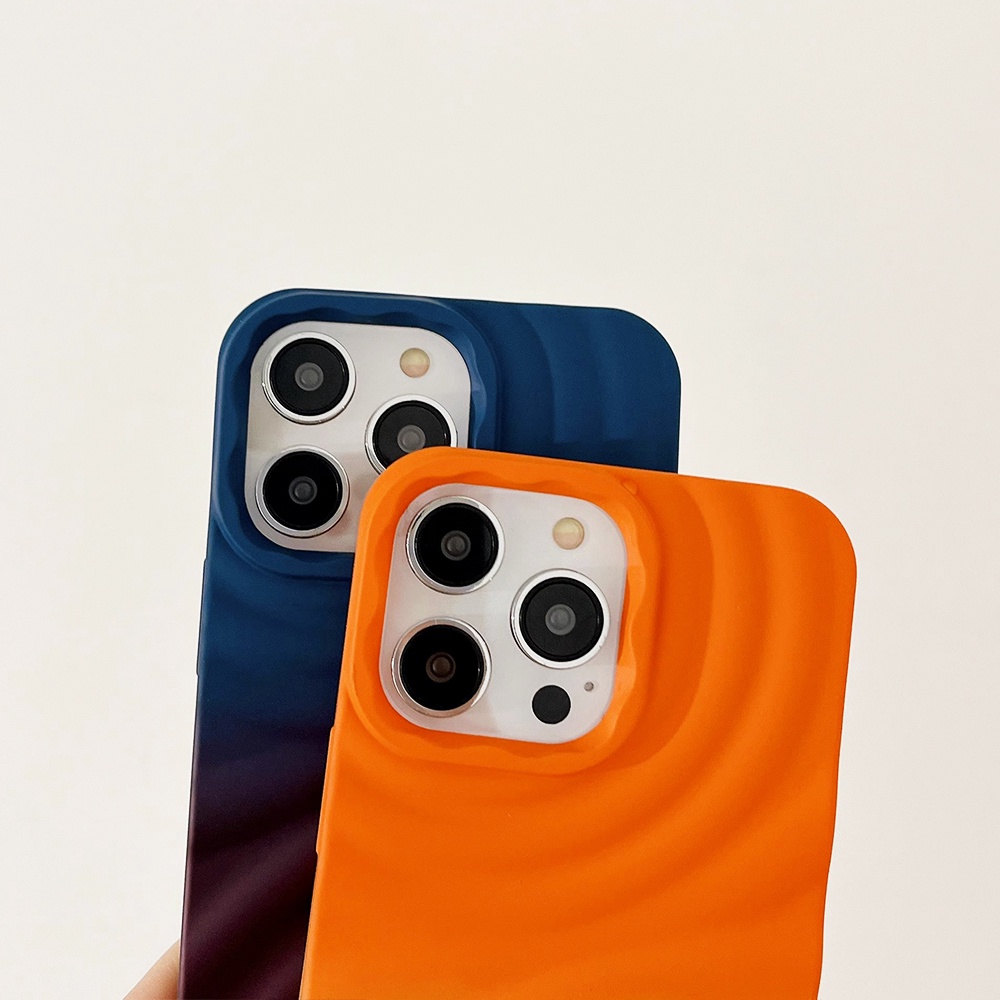 Ốp Điện Thoại TPU Mềm Chống Sốc Chống Trượt Họa Tiết Gợn Sóng Màu Gradient Sang Trọng Cho IPhone 11 12 13 14 Pro Max XR