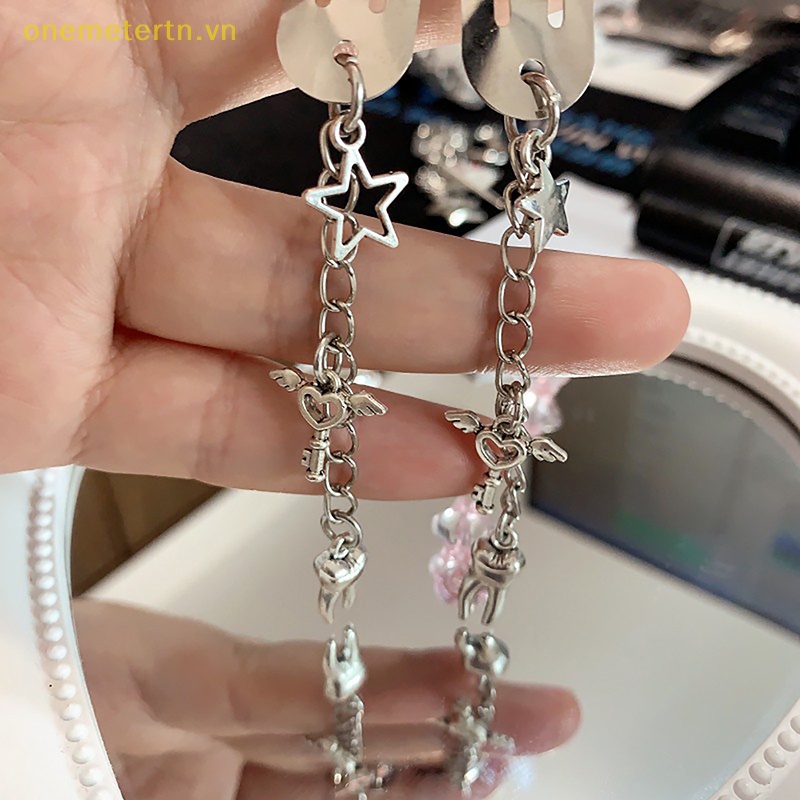 Kẹp Tóc Hình Thánh Giá Bằng Kim Loại Phong Cách Punk Hiphop onemetertn Y2K 2023