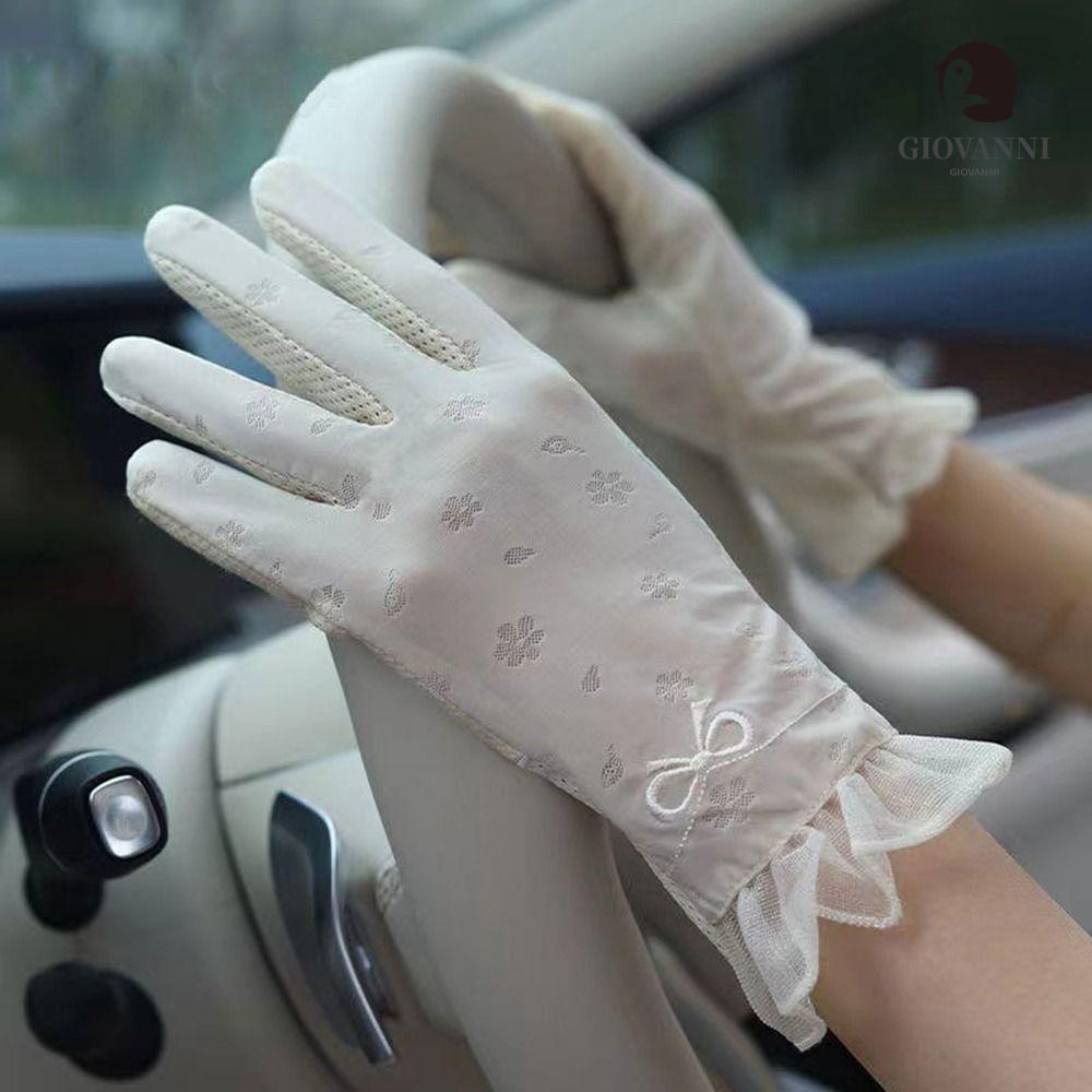 Găng Tay Lái Xe Phối Ren Có Thể Chạm Màn Hình Cảm Ứng Thời Trang Mùa Hè Dành Cho Nữ
