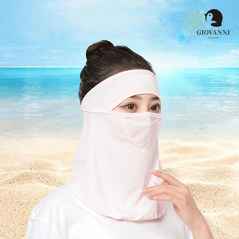 Khẩu Trang Chống Nắng Che Phủ Cổ Bằng Lụa Lạnh Màu Trơn Bảo Vệ Khi Đi Xe Đạp / Leo Núi GIOVANNI