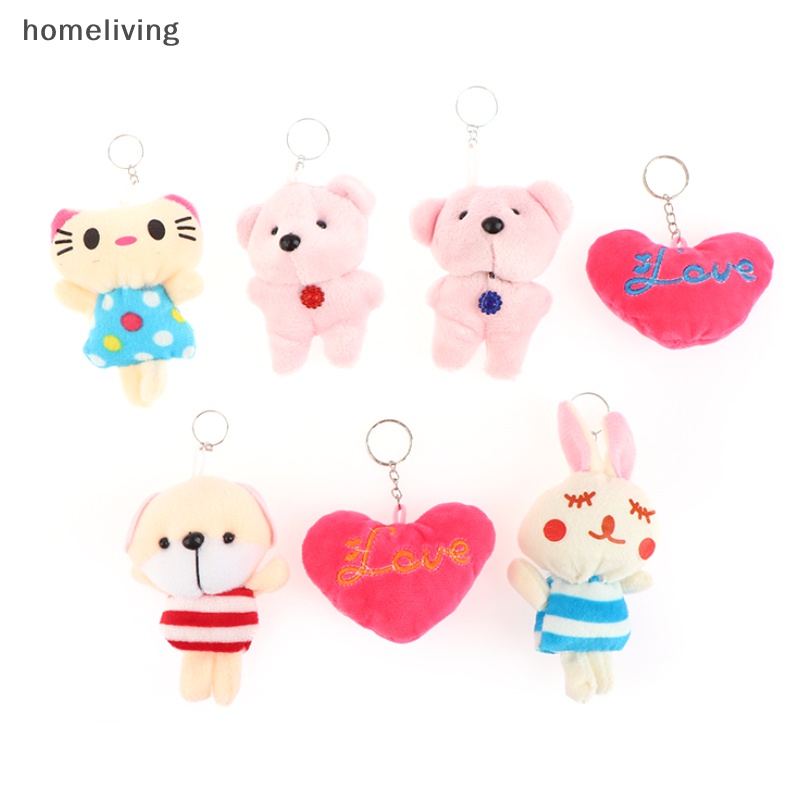 Set 2 Móc Khóa Búp Bê Nhồi Bông Mini 6-10cm Dễ Thương