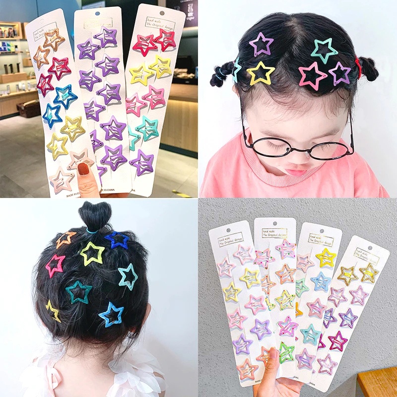 Kẹp Tóc Hình Ngôi Sao Hoạt Hình Dễ Thương Thời Trang Cho Bé Gái JP6