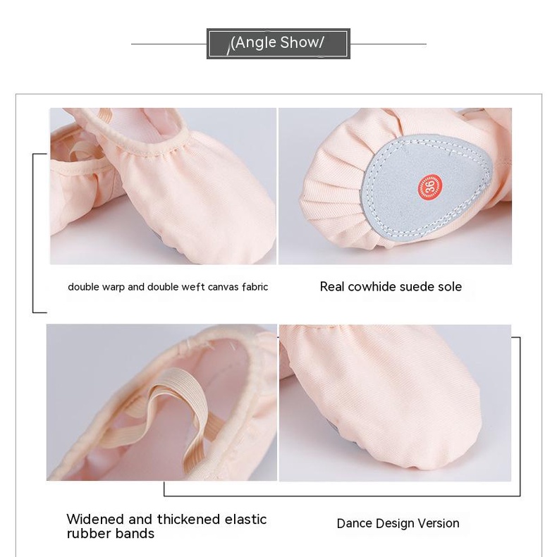 Giày Múa Ba Lê Đế Mềm Phối Ren Xinh Xắn Cho Bé Gái