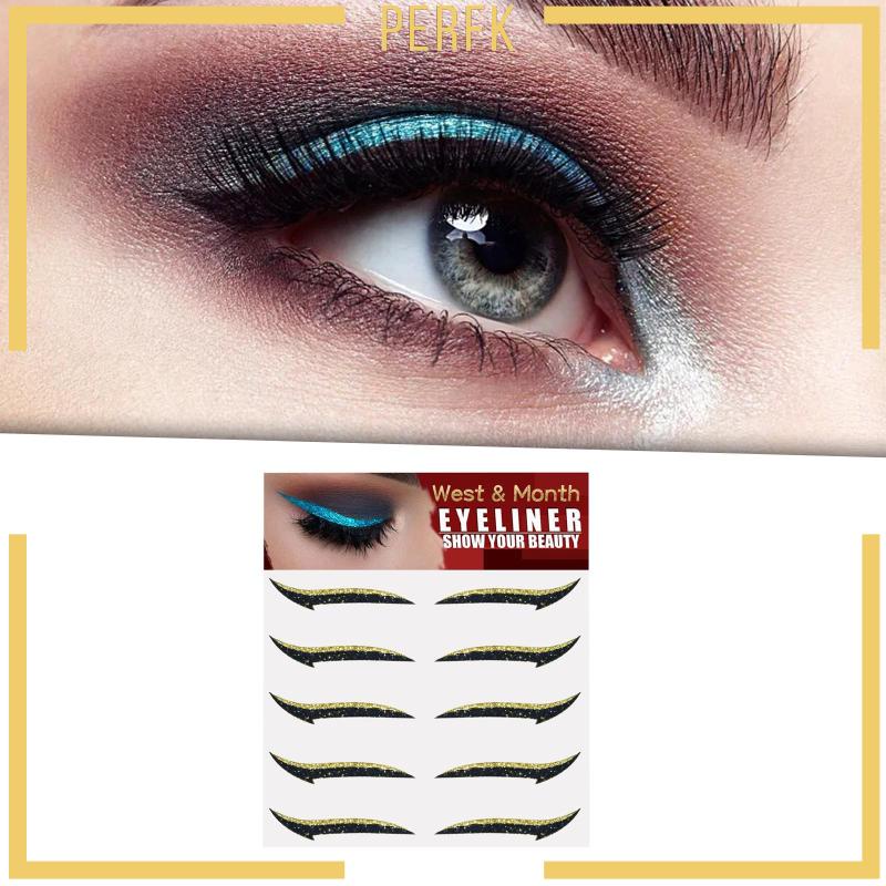 Bộ 5 Cặp Miếng Dán Kẻ Mắt Màu Lấp Lánh Dễ Sử Dụng Dùng Để Trang Điểm Hóa Trang Cho Nữ