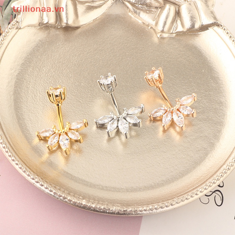 Khuyên Rốn Đính Đá Zircon Bằng Thép Không Gỉ Quyến Rũ Cho Nữ