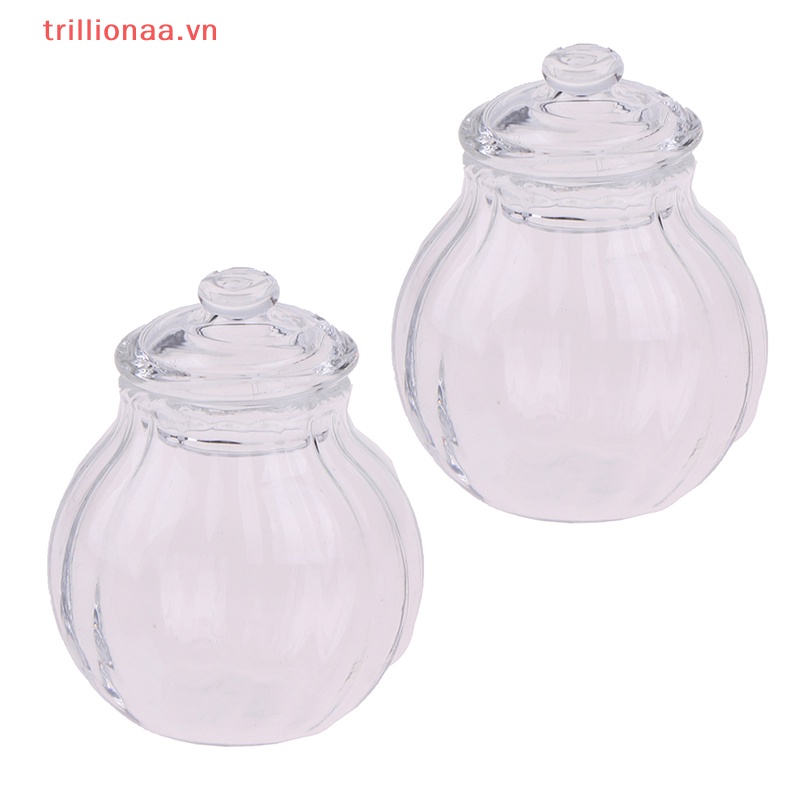 Bình Thủy Tinh Tròn Mini Đựng Kẹo 1: 12 Trang Trí Nhà Búp Bê