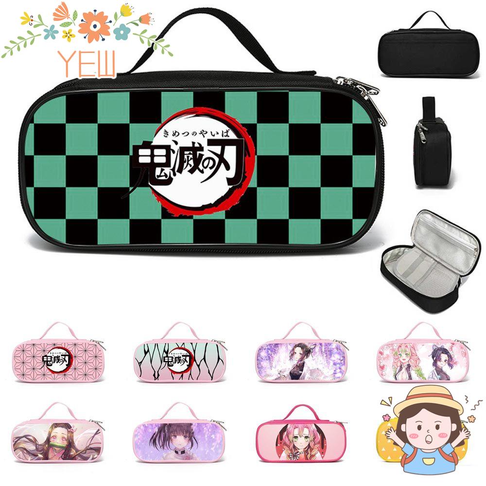 Hộp Đựng Bút Bằng Vải Bạt Có Khóa Kéo Hình Demon Slayer Cho Trường Học / Văn Phòng