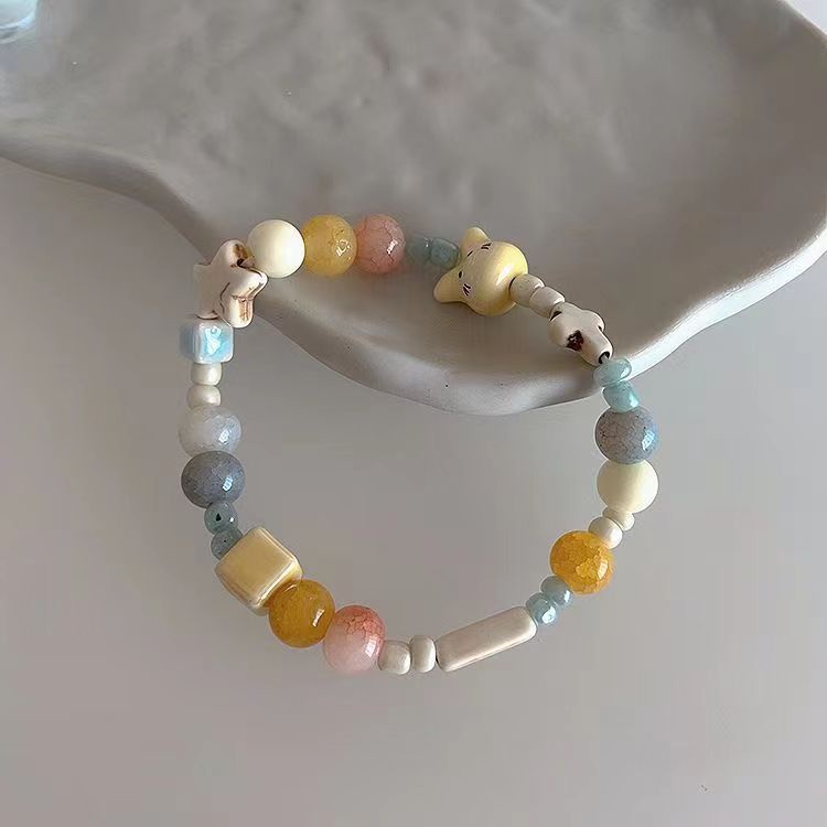 Vòng Tay Hạt Gốm Màu Macaron Dễ Thương Ngọt Ngào Y2K