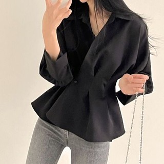 Áo Sơ Mi Nữ Dài Tay Cổ Bẻ Thời Trang Hàn