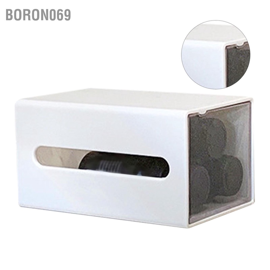 Boron069 Treo Tường Ngăn Kéo Hộp Bảo Quản Đấm Nhựa Miễn Phí Lưu Trữ Cho Tăm Bông Kẹp Tóc Phòng Tắm