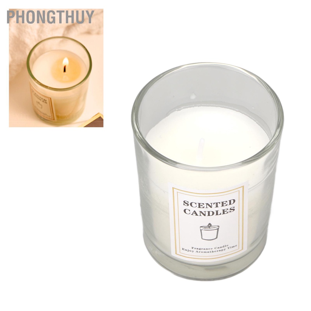 PhongThuy Nến thơm Sáp đậu nành trắng Ấm áp Hương phong phú Loại bỏ mùi thanh lịch cho phòng ngủ Văn Bar