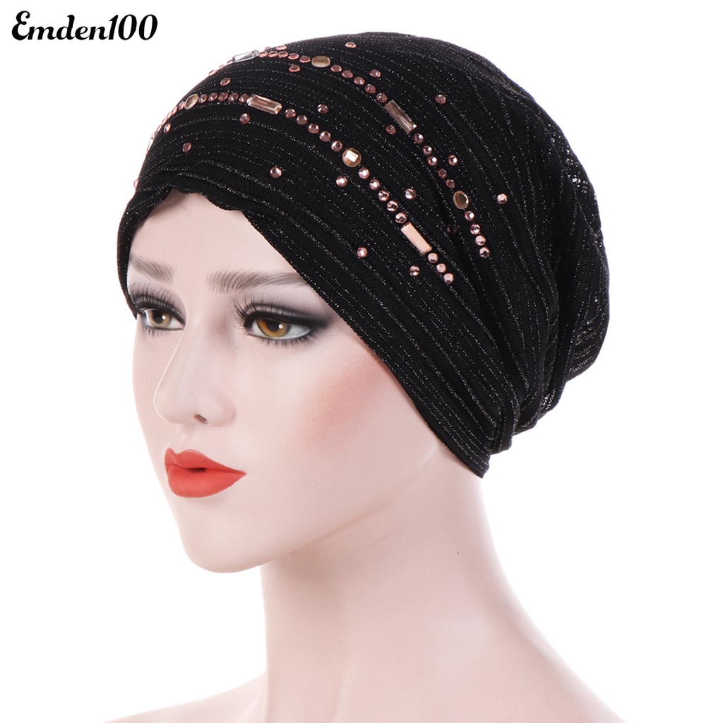 Mũ Trùm Đầu Đính Đá Thời Trang Cho Nữ