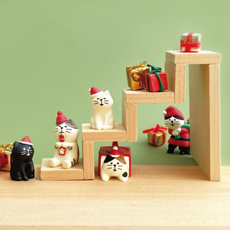 Mô Hình Mèo Bằng Nhựa Resin Phong Cách Nhật Bản Thời Trang Độc Đáo Trang Trí Nhà Cửa