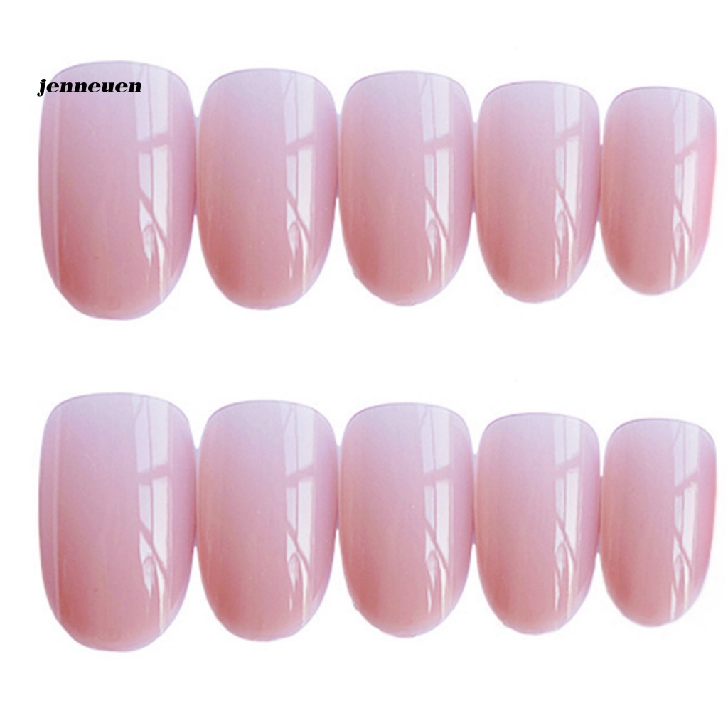 Bộ 24 Móng Tay Giả Màu Hồng Xinh Xắn Dùng Trang Trí DIY