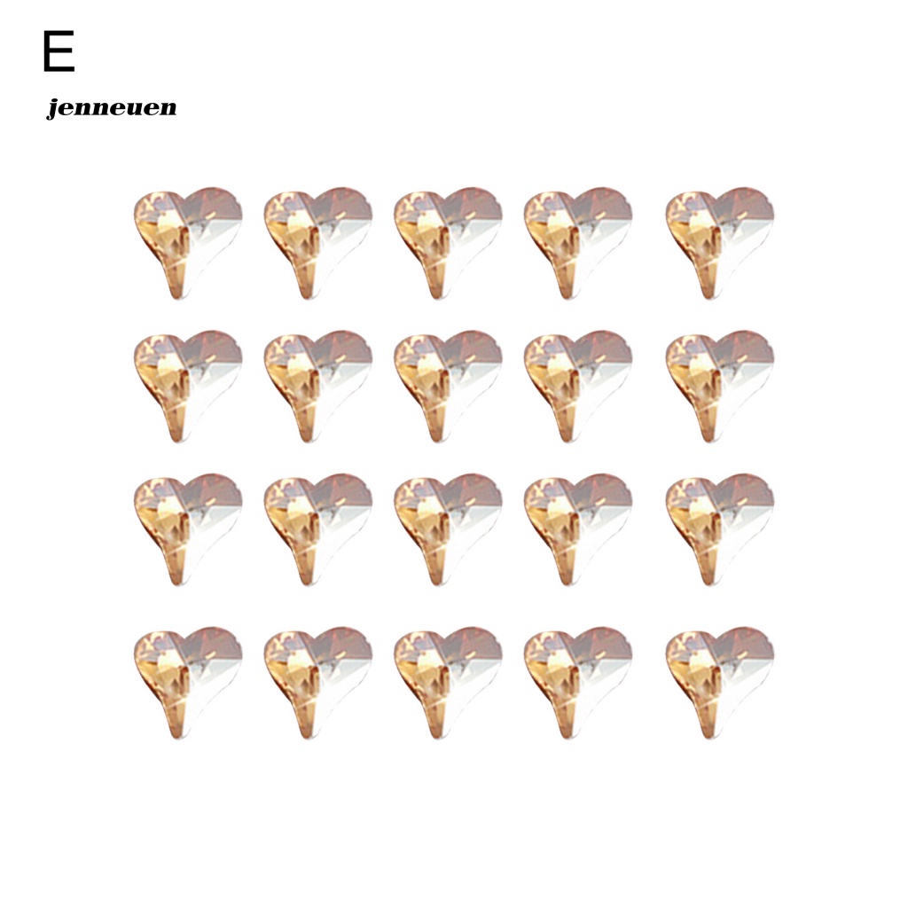 Set 20 Phụ Kiện Trang Trí Móng Tay Nghệ Thuật Hình Trái Tim Đính Đá Xinh Xắn