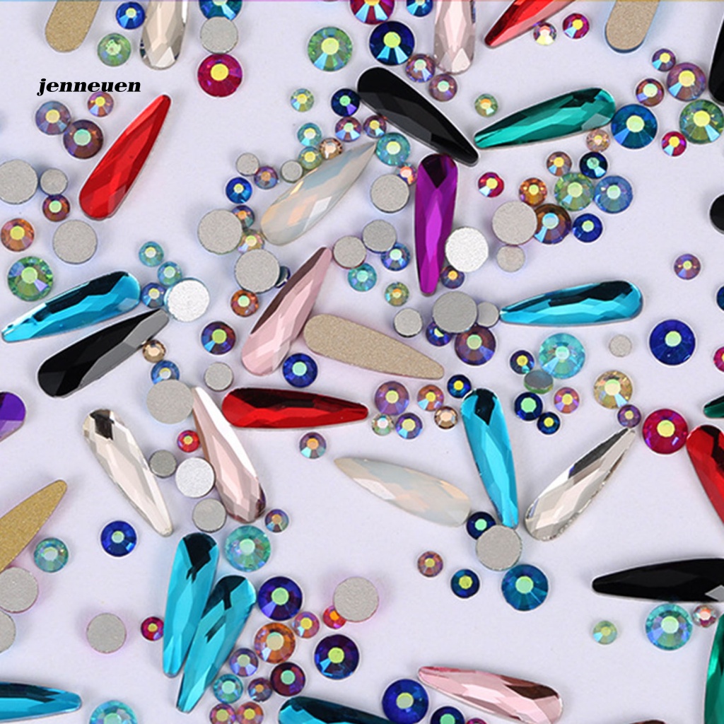 1 Túi Phụ Kiện Trang Trí Móng Nghệ Thuật 3D Nhiều Màu Sắc Lấp Lánh DIY