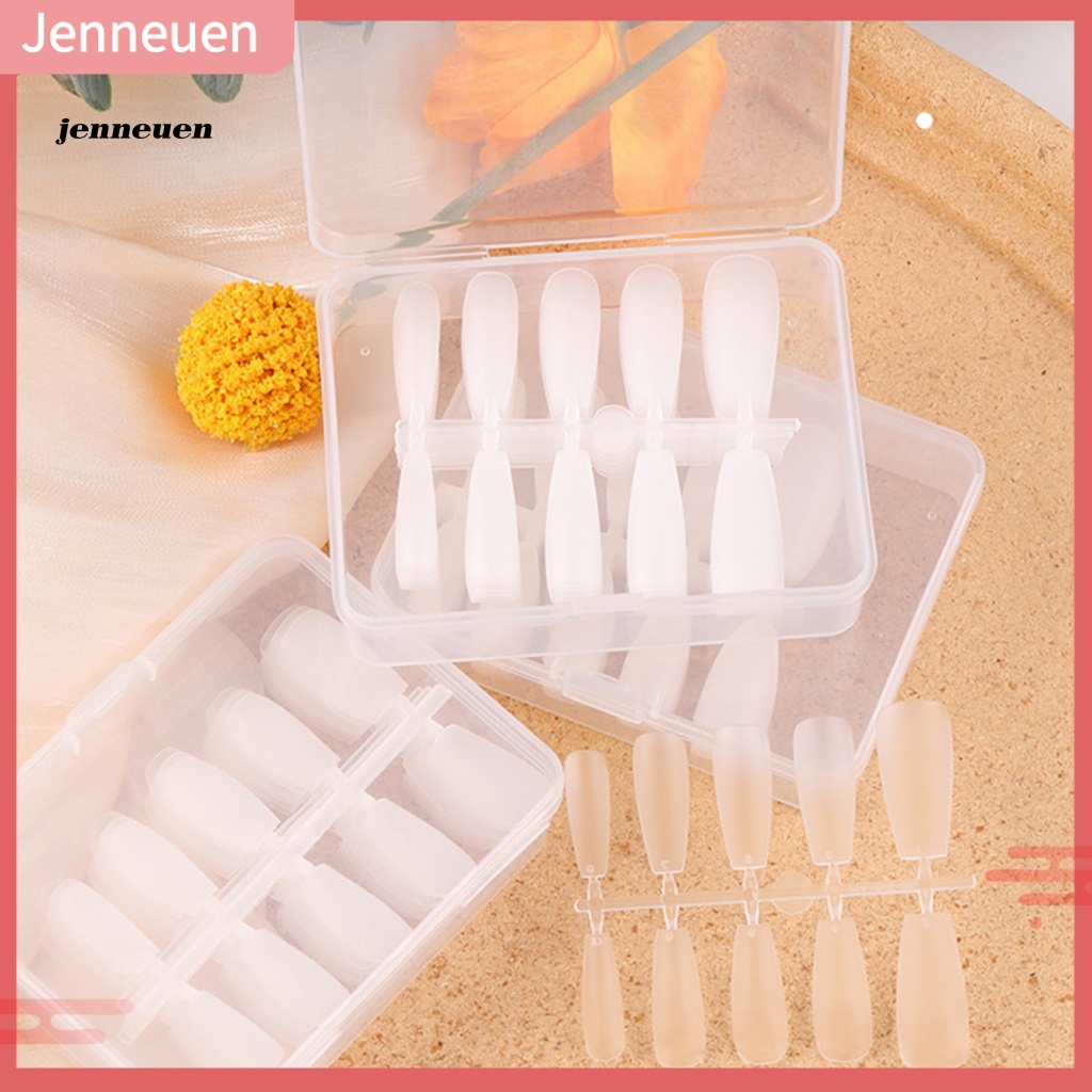 Bộ 100 Móng Tay Giả Bằng Nhựa Trong Suốt Không Mùi Tiện Dụng DIY