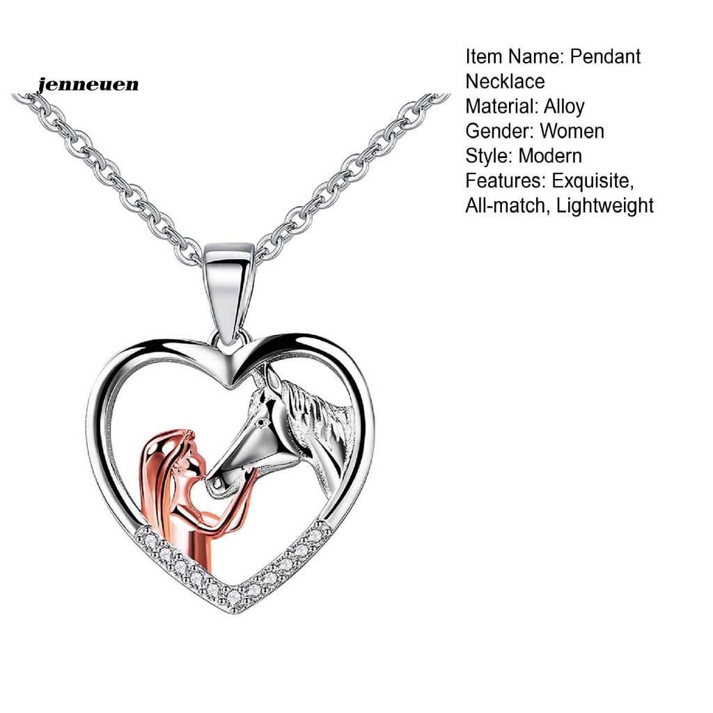 Vòng cổ Mặt Hình Ngựa Và Trái Tim Phối Màu Độc Đáo Thời Trang Cho Nữ