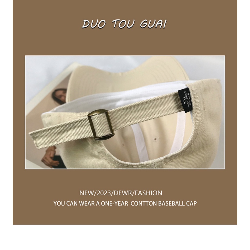 Mũ Lưỡi Trai Mềm Thêu Chữ D Phong Cách Hàn Quốc Thời Trang Xuân Hè Cho Nữ