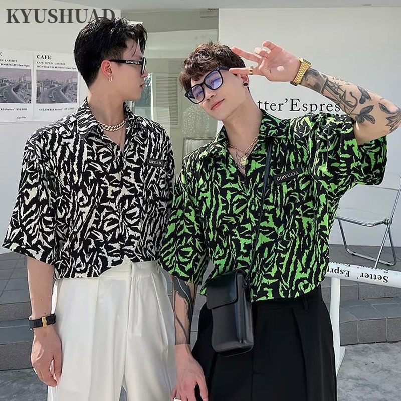 Áo Sơ Mi Tay Lửng In Họa Tiết KYUSHUAD Thời Trang Cao Cấp Cho Nam