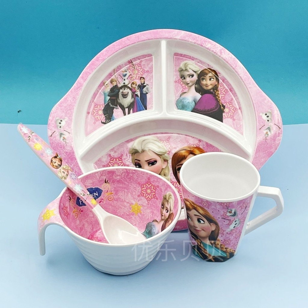 Bát Ăn Cơm Chống Rơi In Hình Công Chúa Elsa Dễ Thương Cho Bé Mẫu Giáo Từ 3-6 Tuổi