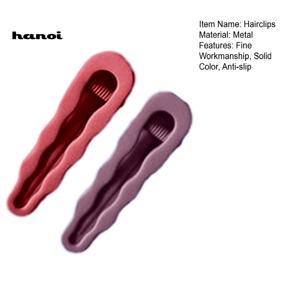 Set 2 Kẹp Tóc Màu Trơn Co Giãn Chống Trượt Trọng Lượng Nhẹ Dành Cho Nữ