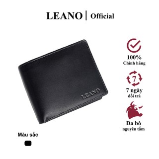Ví nam da nappa Leano cao cấp đen sang trọng, lịch sự fullbox