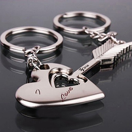 Set 2 Móc Khóa Hình Mũi Tên / Trái Tim / Mũi Tên Thời Trang Cho Cặp Đôi