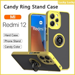ốp lưng Redmi 12 12C 10 10C 9C Sang trọng Nhẫn acrylic cứng Vỏ ngoài Hỗ trợ chống sốc Xe hơi Giá đỡ từ tính Giá đỡ điện thoại Ngón tay bảo vệ máy ảnh