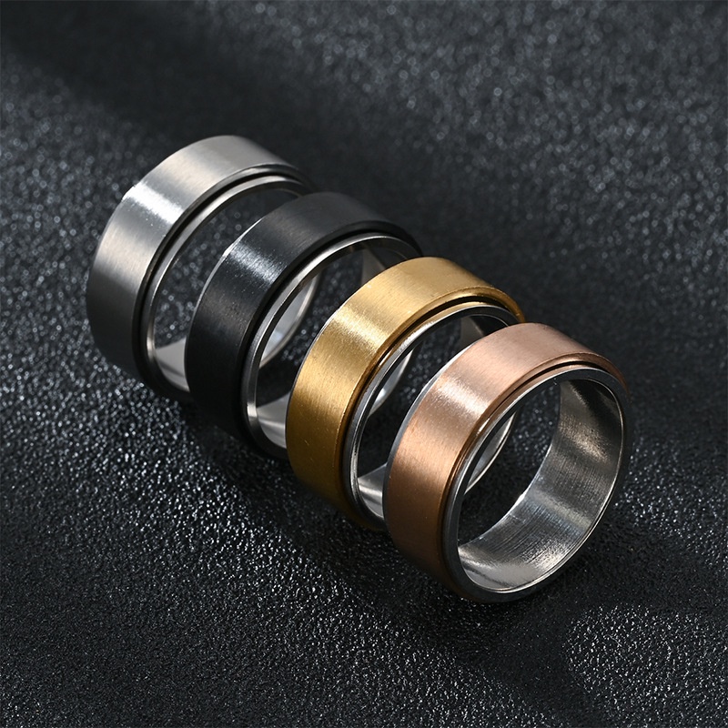 Nhẫn Thép Titan Không Gỉ 8mm Thời Trang Mới Cho Nam Và Nữ
