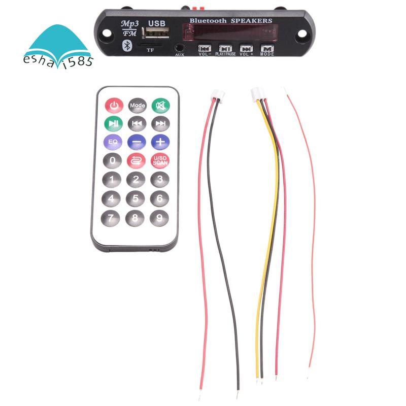 Bảng Mạch Giải Mã Bluetooth 5.0 MP3 DC 5V 12V Hỗ Trợ TF USB AUX Cho Điện Thoại Trên Xe Hơi