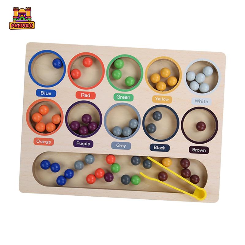Predolo Đồ chơi trẻ em Hạt Gỗ Màu Cầu Vồng Cho Bé