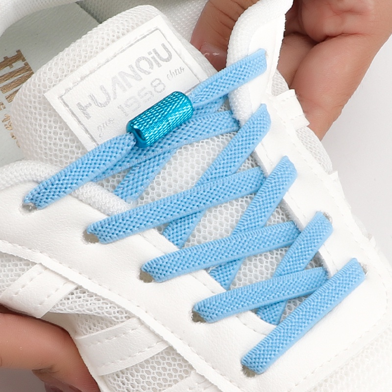 Khóa Dây Giày Co Giãn Không Cần Buộc Bằng Kim Loại Hình Hoa Dành Cho Trẻ Em Và Người Lớn