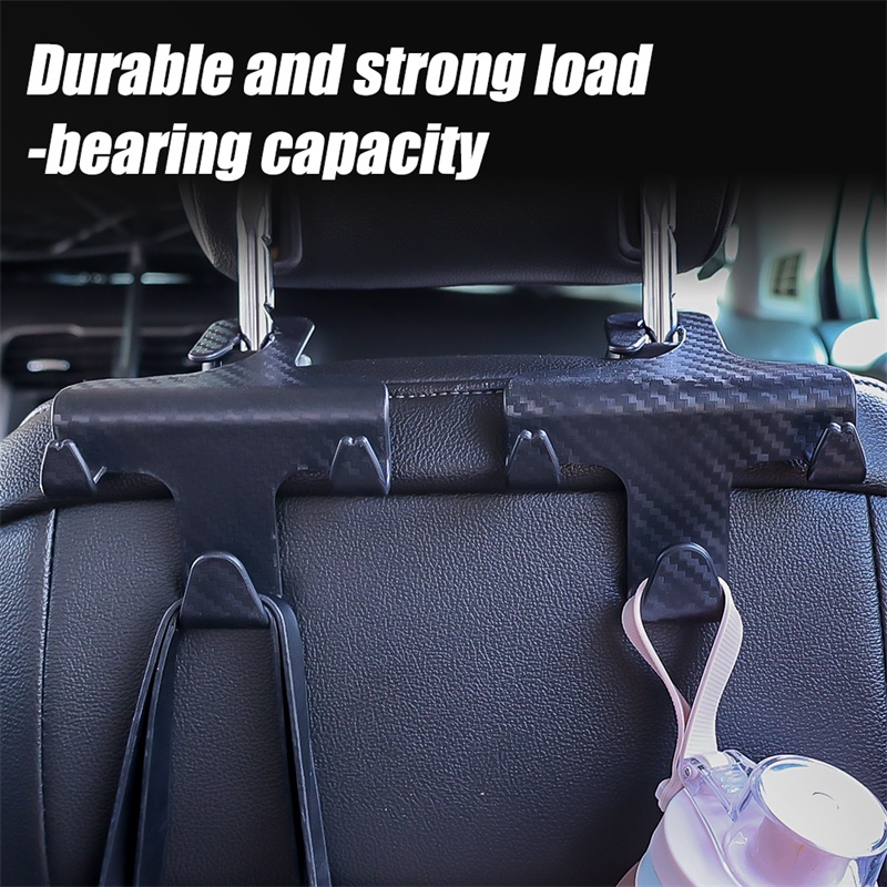 Móc Treo Đồ Bằng Sợi Carbon Gắn Sau Lưng Ghế Xe Hơi Thông Dụng