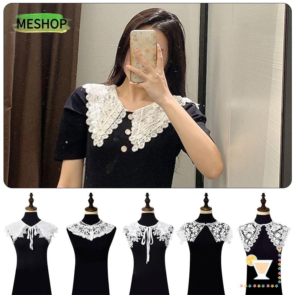 Cổ Áo Sơ Mi Giả Phối Ren Chống Nắng Tháo Rời Được Dành Cho Nữ