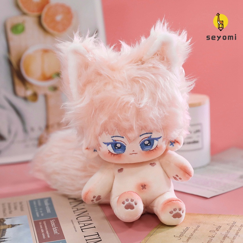 Búp Bê Nhồi Bông Cotton Màu Hồng Đáng Yêu 20cm Búp bê nhồi bông lông mềm DIY làm tóc quà tặng trang trí nhà