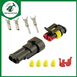 Cút nối, jack, đầu nối dây điện hai 2 chân chống nước dùng cho xe máy, xe hơi, ô tô