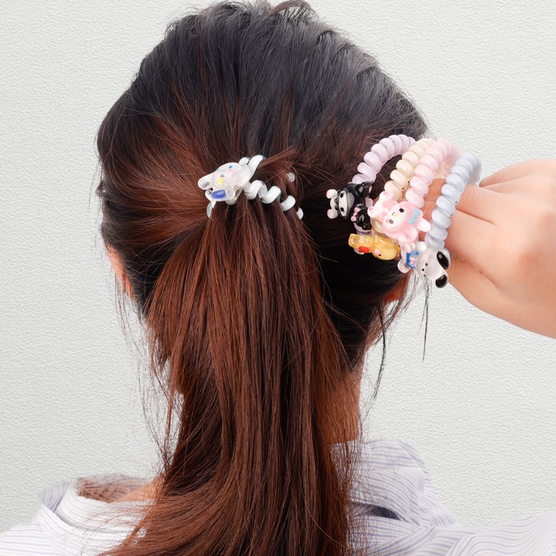 Dây Buộc Tóc Co Giãn Họa Tiết Sanrio Hoạt Hình Lấp Lánh Y2K