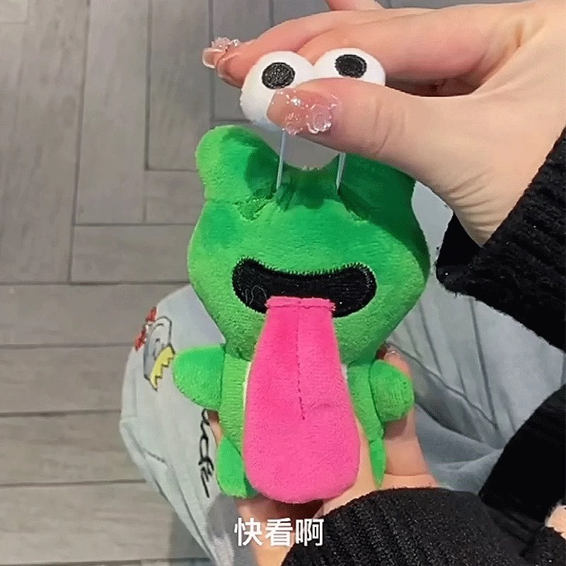 Set 2 Móc Khóa Búp Bê Ếch Mắt Ếch Có Thể Kéo Lưỡi Từ Tính Dễ Thương Cho Cặp Đôi Bạn Trai Bạn Gái Bạn Gái
