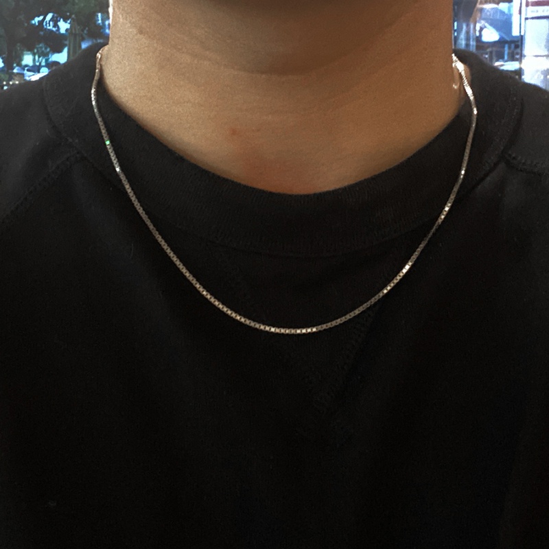 Vòng cổ Bằng Thép Không Gỉ Mặt Vuông Phong Cách Hip Hop