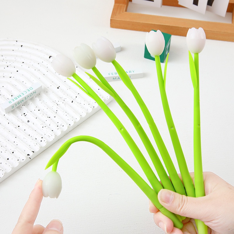 Bút Mực Đen Hình Hoa Tulip Thay Đổi Màu Sắc Dễ Thương Cho Học Sinh