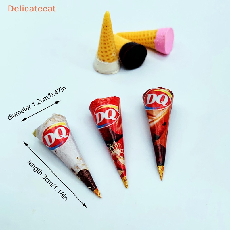 Set 3 Mô Hình Kem Ốc Quế Tỉ Lệ 1 / 12 Trang Trí Nhà Búp Bê