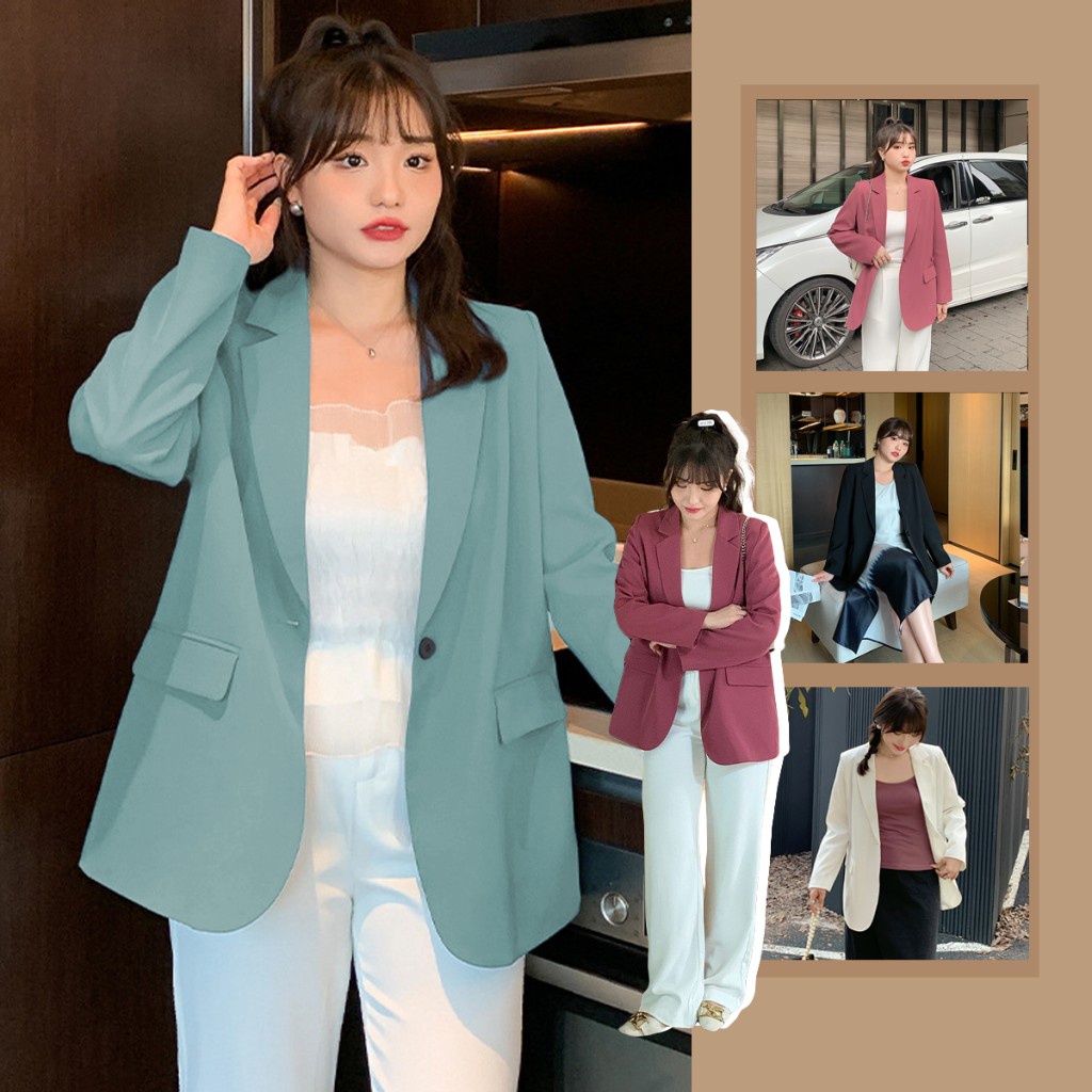 Áo khoác blazer nữ công sở hàn quốc, chất Umi chéo cao cấp mềm mịn giữ form QS57