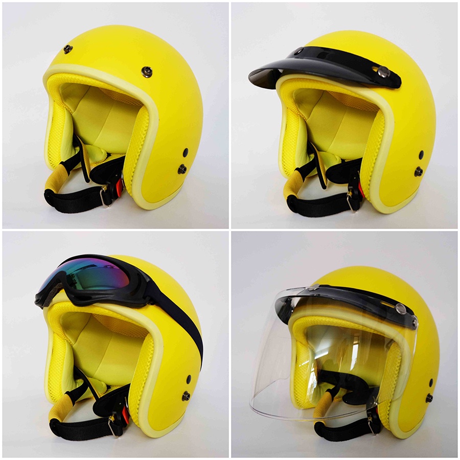 Mũ Bảo Hiểm 3/4 đầu  Lót 7 Màu Cao Cấp Như Hình - Hàng CTY-Cam Kết Chất Lượng Giống Hình 100%